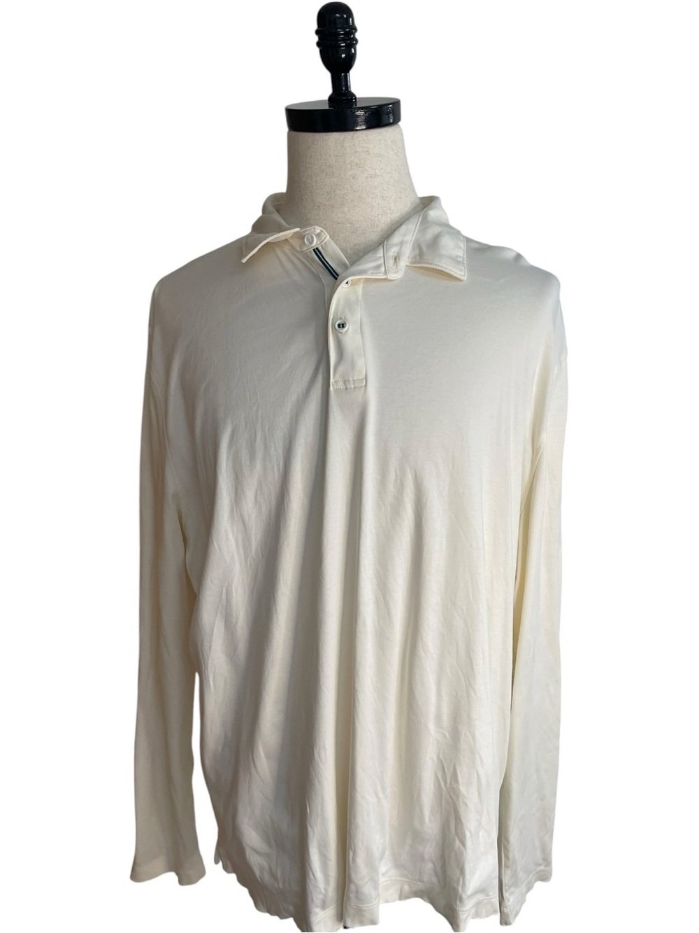 UNTUCKit Damaschino Wrinkle Free Long Sleeve Polo White